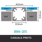 PERFIL ALUMÍNIO ROMETAL LINK RM-311 C/2 ABAS 3 MT PRETO
