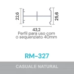 PERFIL ALUMÍNIO ROMETAL RM-327 SEQUENZIATO 40MM 6 MT NATURAL