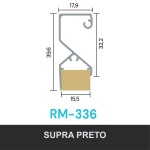 PERFIL ALUMÍNIO ROMETAL TIPO COLEGATO 15MM RM-336 6 MT PRETO