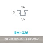 PERFIL ALUMÍNIO ROMETAL TRILHO INFERIOR RM-026 6 MT INOX MATE