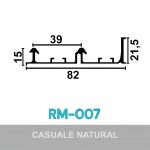 PERFIL ALUMÍNIO ROMETAL TRILHO SUPERIOR RM-007 P/SS-200 6 MT NATURAL