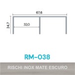 PERFIL ALUMÍNIO ROMETAL TRILHO SUPERIOR RM-038 6 MT INOX MATE PERFIL ALUMÍNIO ROMETAL TRILHO SUPERIOR RM-038 6 MT INOX MATE