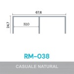 PERFIL ALUMÍNIO ROMETAL TRILHO SUPERIOR RM-038 6 MT NATURAL