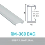 PERFIL ALUMÍNIO ROMETAL TUBO CABIDEIRO LED RM-369-BAG 3 MT C/DIFUSOR PERFIL ALUMÍNIO ROMETAL TUBO CABIDEIRO LED RM-369-BAG 3 MT C/DIFUSOR