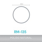 PERFIL ALUMÍNIO ROMETAL TUBO CABIDEIRO REDONDO RM-135 6 MT POLIDO