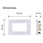 PLACA + SUPORTE MARGIRIUS SLEEK MÓVEL 65X45MM PRETO