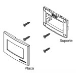 PLACA + SUPORTE MARGIRIUS SLEEK MÓVEL 65X45MM PRETO