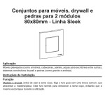 PLACA + SUPORTE MARGIRIUS SLEEK MÓVEL 80X80MM PRETO