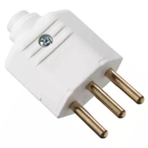 PLUGUE MACHO MARGIRIUS RETO 2P+T 10A BRANCO