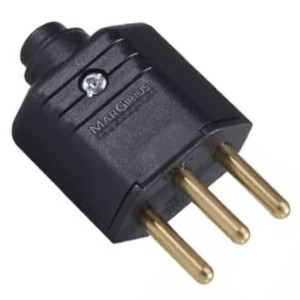 PLUGUE MACHO MARGIRIUS RETO 2P+T 10A PRETO