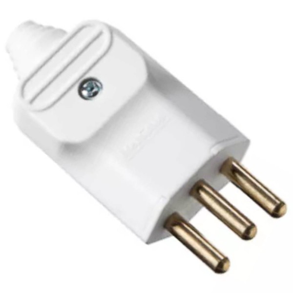 PLUGUE MACHO MARGIRIUS RETO 2P+T 20A BRANCO