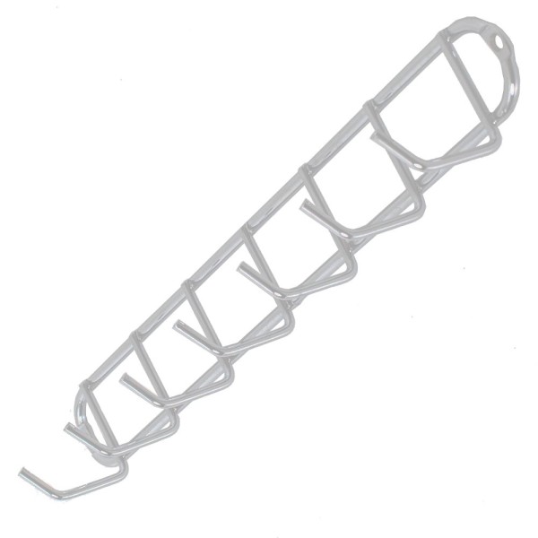 PORTA VASSOURA CROMOZINCO PAREDE 7 GANCHO BRANCO