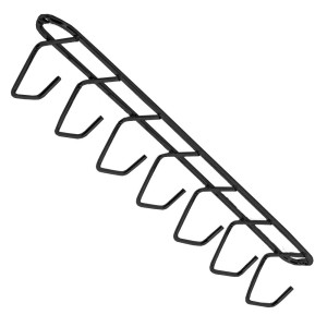 PORTA VASSOURA CROMOZINCO TETO 7 GANCHO PRETO