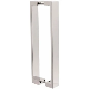 PUXADOR PORTA DUPLO INOX H40 40X20MM 42CM POLIDO