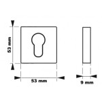 ROSETA INOX CILINDRO MODELO EUROPEU QUADRADA ESCOVADA