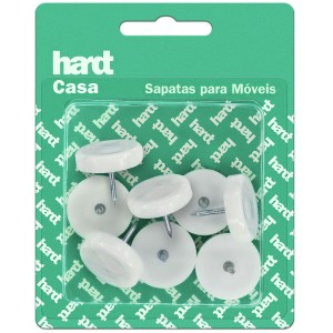SAPATA PLÁSTICA C/PREGO HARDT 20MM CARTELA C/8 BRANCA