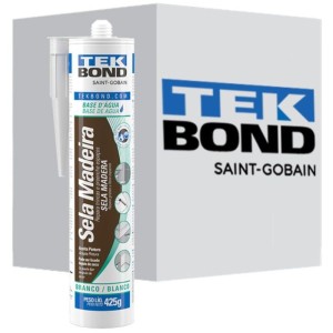 SILICONE BASE ÁGUA TEKBOND SELA MADEIRA BRANCO 425GR C/12