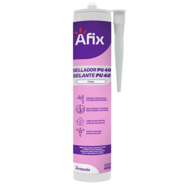 SILICONE PU AFIX CINZA 400GR