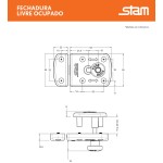 TARJETA DE BANHEIRO STAM LIVRE/OCUPADO PRETO