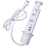 TORRE MULTIPLUG RENNA/PIX 2 TOMADAS + 2 USB RETRÁTIL BRANCA