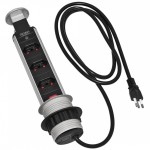 TORRE MULTIPLUG RENNA/PIX 3 TOMADAS RETRÁTIL CINZA