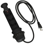 TORRE MULTIPLUG RENNA/PIX 3 TOMADAS RETRÁTIL PRETA