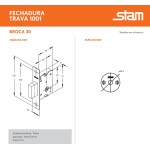 TRAVA DE SEGURANÇA STAM TETRA 1001 DUPLA REDONDA PRETA