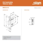 TRAVA DE SEGURANÇA STAM TETRA 1003 DUPLA ESPELHO INOX POLIDO