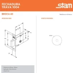 TRAVA DE SEGURANÇA STAM TETRA 1004 LONGA SIMPLES REDONDA INOX