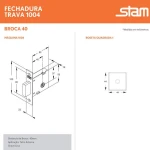 TRAVA DE SEGURANÇA STAM TETRA 1004 LONGA DUPLA QUADRADA INOX